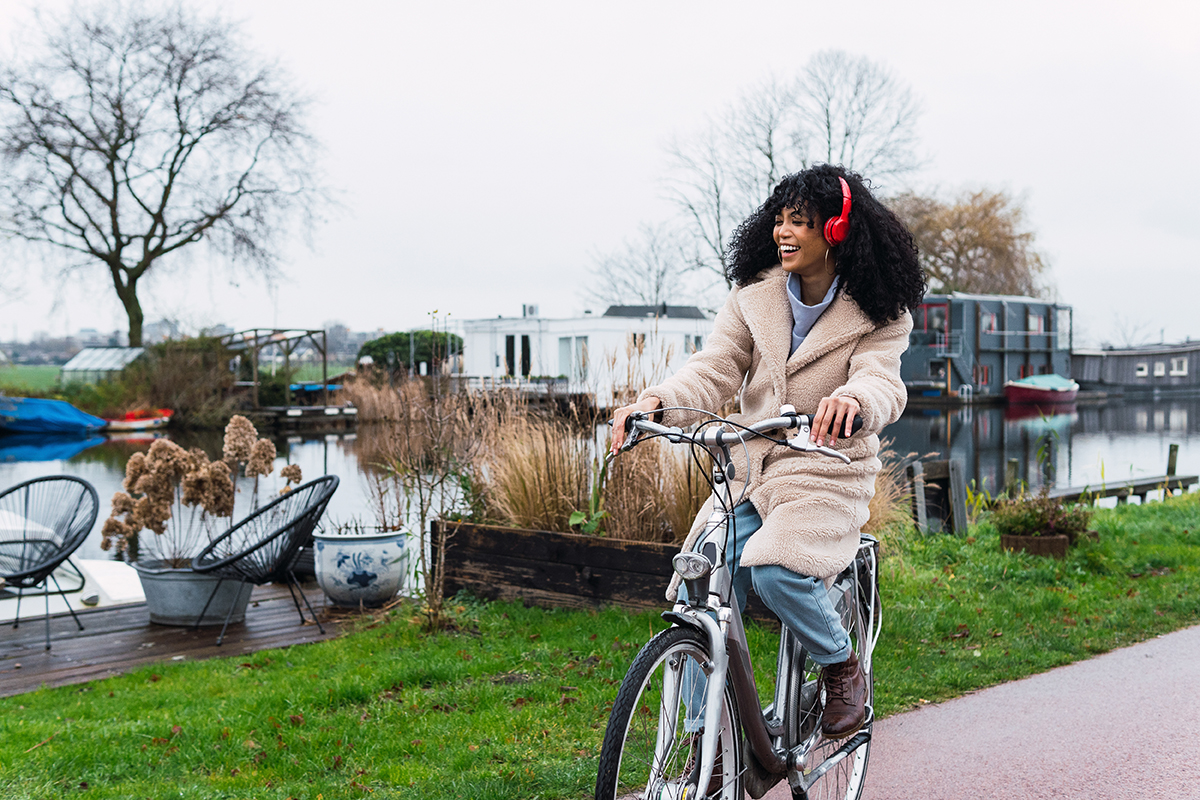 woman on bicycle